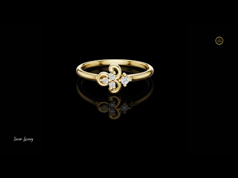 0.042 TCW Exquisite Floral Moissanite Round Cut Diamond Ring Dainty Luxury Jewelry