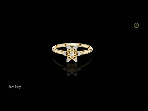 Elegant Round Cut Moissanite Diamond Cluster Flower Ring With Gold Band