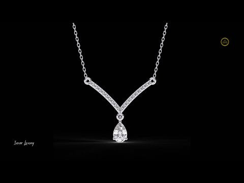 0.35 CT Elegant Moissanite Diamond Necklace with Sparkling Pave Detailing and Pear Cut Teardrop Pendant