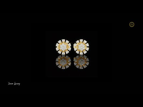 0.13 TCW Royal Bloom Floral Diamond Stud Earrings Finish with Round Moissanite Diamonds