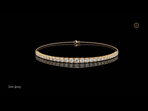 8.07 TCW Classic Gold Round Brilliant Lab Grown Diamond Tennis Bracelet for Everyday Luxury