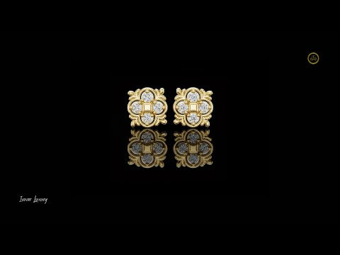 0.36 TCW Leaf Frame and Four Petal Moissanite Diamond Cluster Stud Earrings For Mother