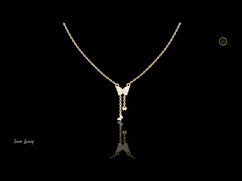 0.12 TCW Sparkling Butterfly Drop Lab Grown Pendant with Pave Wings and Delicate Dangle Chains