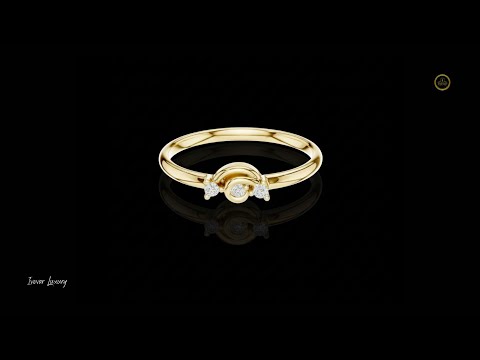 Round Brilliant Triple Loop Moissanite Diamond Engagement And Wedding Ring