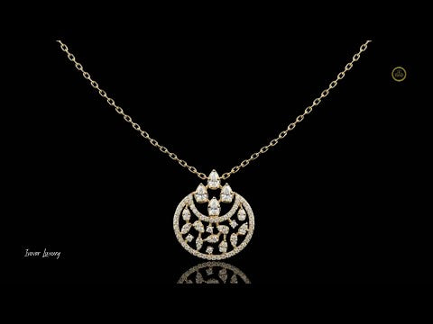 0.56 TCW Sparkling Floral & Leaf Design Circle Lab Grown Diamond Pendant Statement Fine Jewelry