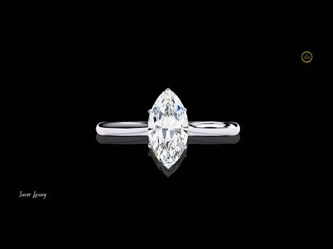 Marquise Cut Lab Diamond Solitaire Engagement Ring With Four Prong