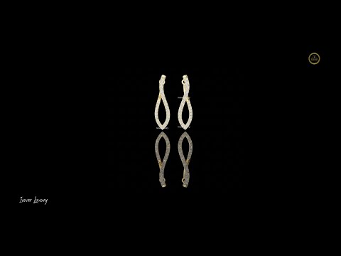 Twisted Wishbone Hoop Round Cut Moissanite Diamond Stud Earrings Asymmetrical Wave