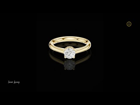 Round Cut Moissanite Diamond Solitaire Ring With Four Prong Basket Setting