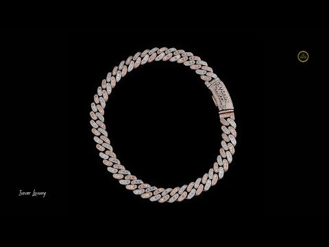 Two-Tone Moissanite Diamond Miami Cuban Link Chain – Rose Gold & White Gold Iced Out Necklace