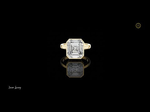 7.32 TCW Architectural Emerald Cut Lab Diamond Solitaire Ring with Sleek Bezel Setting For Her