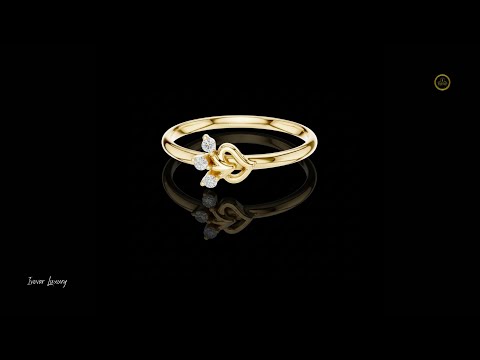 0.03 TCW Brilliant Round Moissanite Diamond Cluster Ring Featuring a Gracefully Intertwined Heart Bloom Design