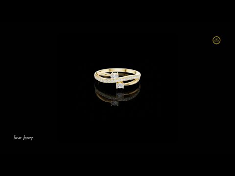 Dual Oval Lab Diamond Crisscross Pave Bypass Ring
