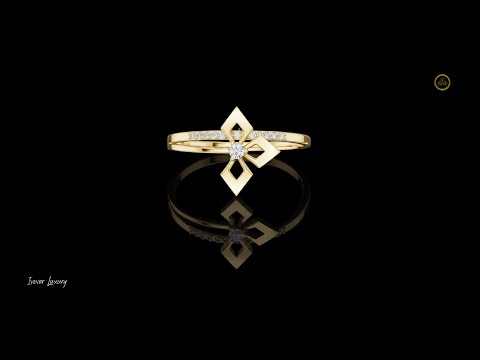 Geometric Lab Diamond Split Shank Engagement Ring