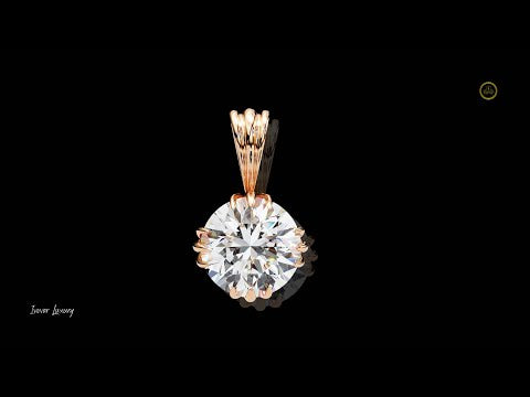 Circular Silhouette Charm Pendant Center Round Lab Grown Diamond