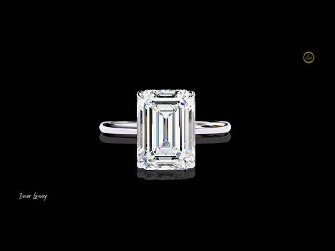 Elegant Emerald Cut Lab Diamond Solitaire Engagement Ring