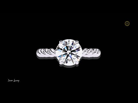 1.92 CT Elegant Round Brilliant-Cut Lab Grown Diamond Ring with a Luxe Twisted Gold Band