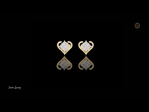 0.40 TCW Crown Collection Heart Shaped Moissanite Princess Cut Diamond Stud Earrings Romantic Jewelry