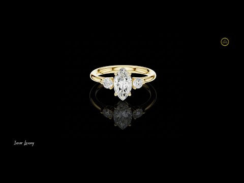 1.00 CT Ultra-Fine Marquise Cut Three-Stone Lab Grown Diamond Ring Crafted For Her