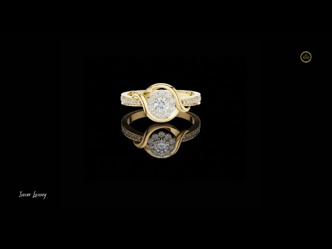 0.17 CT Luxury Halo Diamond Knot Ring Moissanite Round Cut Diamond Statement Jewelry