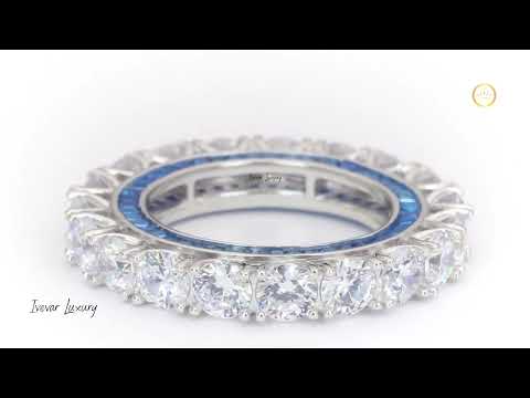 Luxury Vintage Natural Sapphire Diamond Engagement Ring by Ivevar Timeless Art Deco Bridal Jewelry
