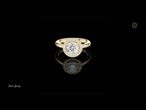 1.00 CT Radiant Round Halo Lab Grown Diamond Classic Engagement Ring with Brilliant Center Stone & Halo Sparkle