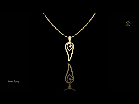 0.045 TCW Beautiful Angel Wing with Heart Shape and Brilliant Lab Grown Diamond Accent pendant Luxury Jewelry