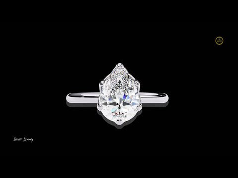 1.81 CT Elegant Pear Cut Lab Grown Diamond Dainty Solitaire Engagement Ring by Ivevar Luxury