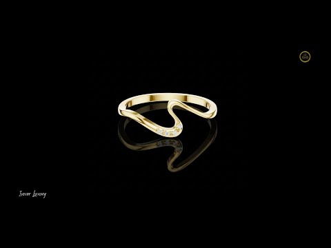 Curved Wave Lab Diamond Wedding Band