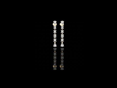 1.00 CT Celestial Multi Shape Moissanite Diamond Drop Earrings with Pear Emerald Oval & Princess Cuts