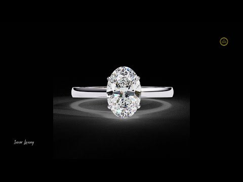 Oval Cut Lab Diamond Engagement Ring With Four Prong