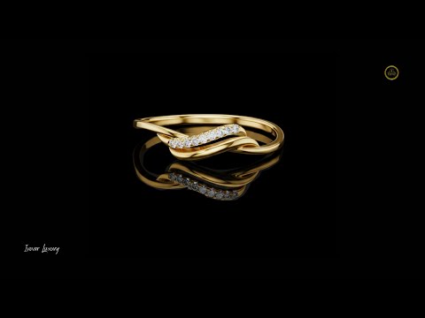 0.036 TCW Gracefully Twisted Band with a Sparkling Pavé Lab Grown Diamond Curve for Modern Elegance