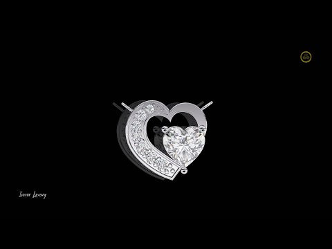 Heart Lab Grown Diamond Solitaire Pendant with Open Asymmetrical Frame