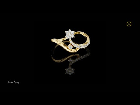 Floral Lab Diamond Bypass Pave Band Ring with Round Cluster