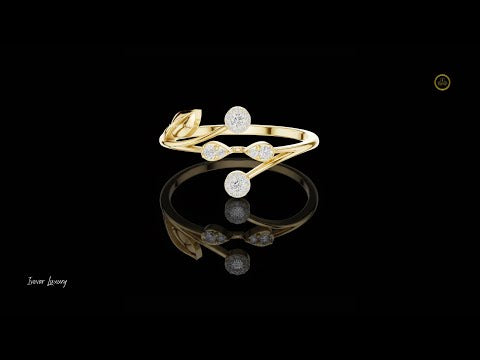 Nature-Inspired Lab Diamond Open Wrap Promise Ring