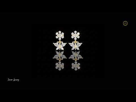 1.59 TCW Desire Moissanite Multi Cut Diamond Butterfly Drop Earrings Floral-Inspired Fine Jewelry