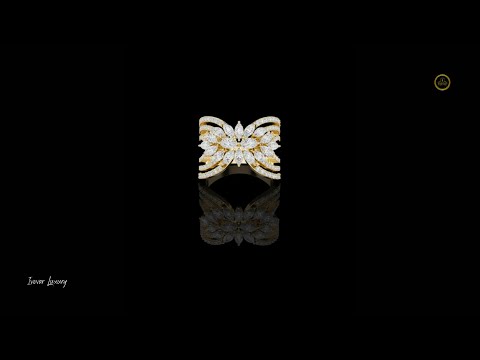 Floral Cluster Marquise Cut Lab Diamond Wedding Ring Band