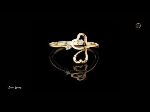 0.033 TCW Intertwined A Dainty Double-Heart Moissanite Round Diamond Ring Crafted for Love