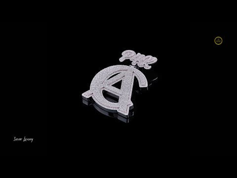 Luxury Custom Initial Lab Grown Diamond Pendant with Crown High Shine Hip Hop Look