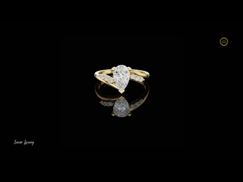 0.75 CT Elegant Pear Shaped Moissanite Diamond Bypass Ring with Graduated Side Accents
