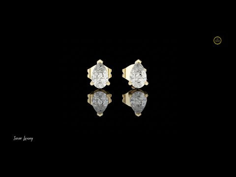1.00 TCW Pear Shaped Moissanite Diamond Stud Earrings with Classic Three Prong Setting for Dailywear
