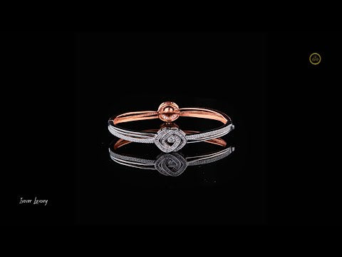 0.58 CT Modern Luxury Design Two-Tone Lab Diamond Geometric Bracelet For Girlfriend