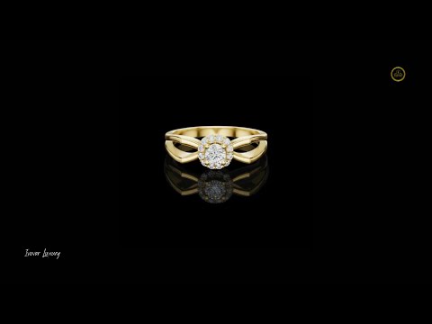 0.14 CT Radiant Harmony Halo Moissanite Diamond Ring with Round Center & Sculpted Design