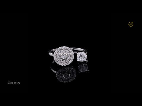 0.50 TCW Modern Open Halo & Solitaire Moissanite Diamond Dual-Design Contemporary Ring