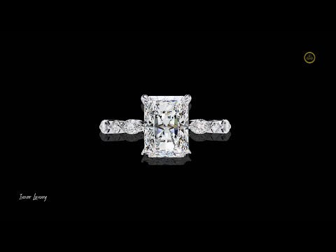 2.80 CT Radiant Cut Luxury Ring with Side Modern Elegance Lab Grown Diamonds