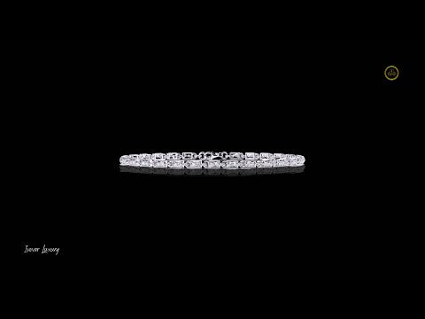 2.30 TCW Radiant Lab Grown Tennis Bracelet Featuring a Continuous Row of Sparkling Round Dual Diamond Accents