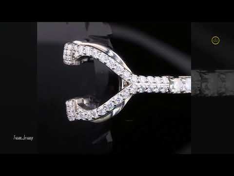 Rimless Rectangular Diamond Sunglasses with Round Pave Hinges & Diamond Bridge