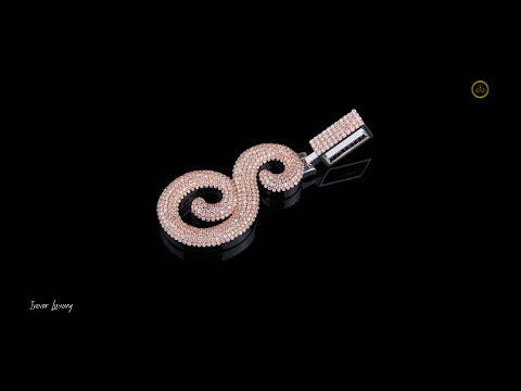 One Letter Pendnet With Two Tone and Lab Grown Round Cut diamnd Pendent by Ivevar