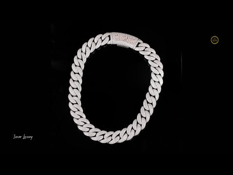 Custom CLONES Alphabet Clasp Cuban Link Chain Covered in Pave Moissanite