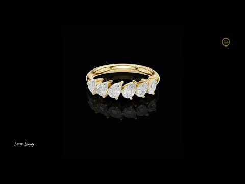 Pear Moissanite Diamond Six Stone Anniversary Ring