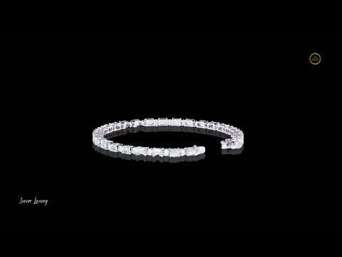 3.6 CT Lab Grown Emerald Cut Diamond Tennis Bracelet with Precision Cut Brilliance For Quiet Days